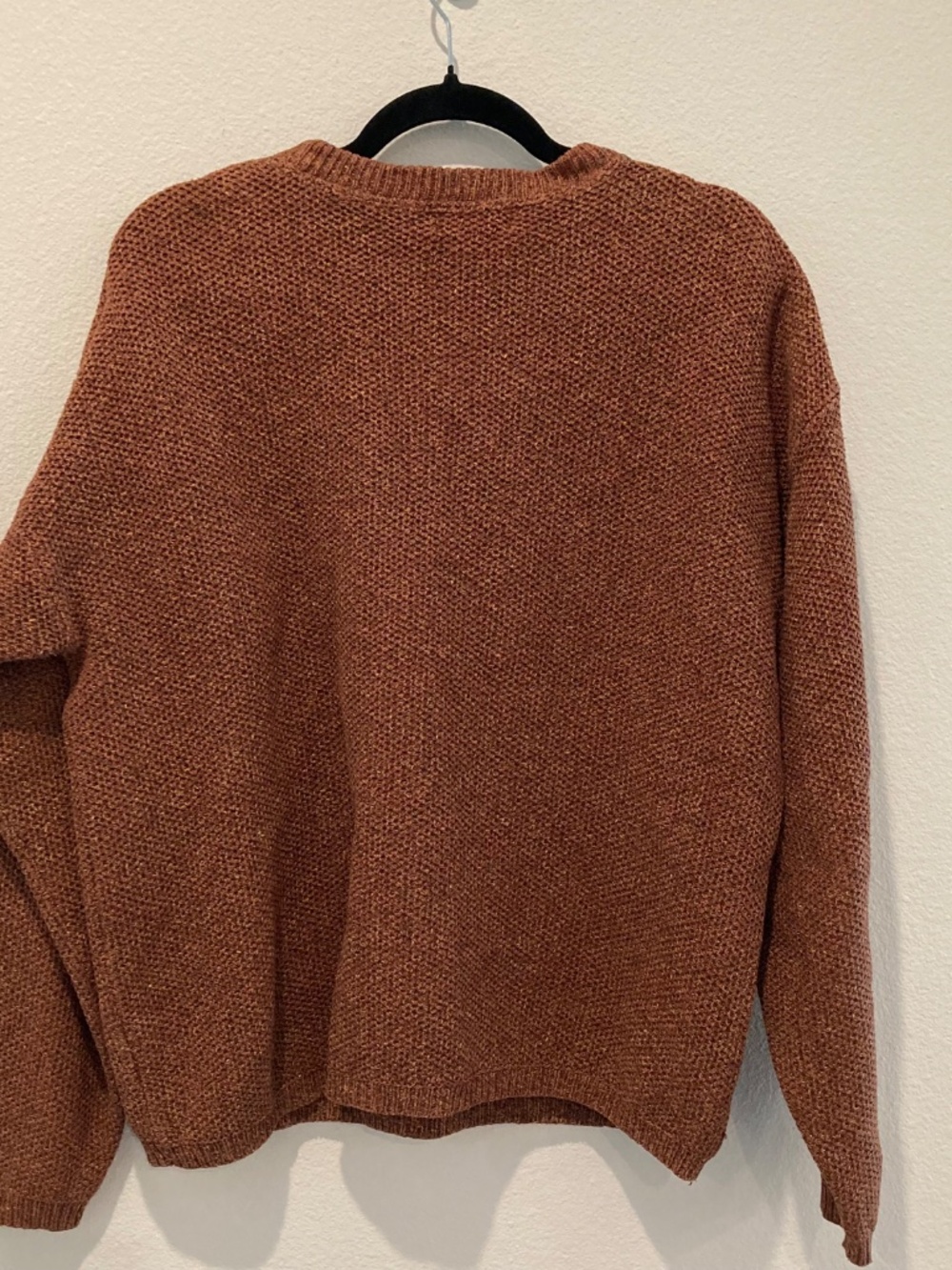 St. John's Bay Size Large Rust Brown Cotton Blend Crewneck Knit Sweater - Picture 4 of 8